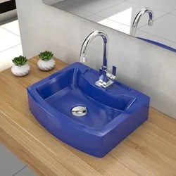 Cuba Pia de Apoio para Banheiro Retangular Aria RT41 C08 Azul Escuro -