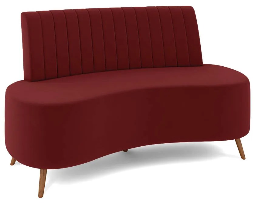 Sofá 2 Lugares Living 135Cm Pé Palito Maraú Veludo K01 - D'Rossi - Vermelho