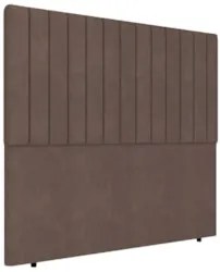 Cabeceira Cama Box King 193cm Estofada Plutus Veludo Marrom Z04 - Mpoz