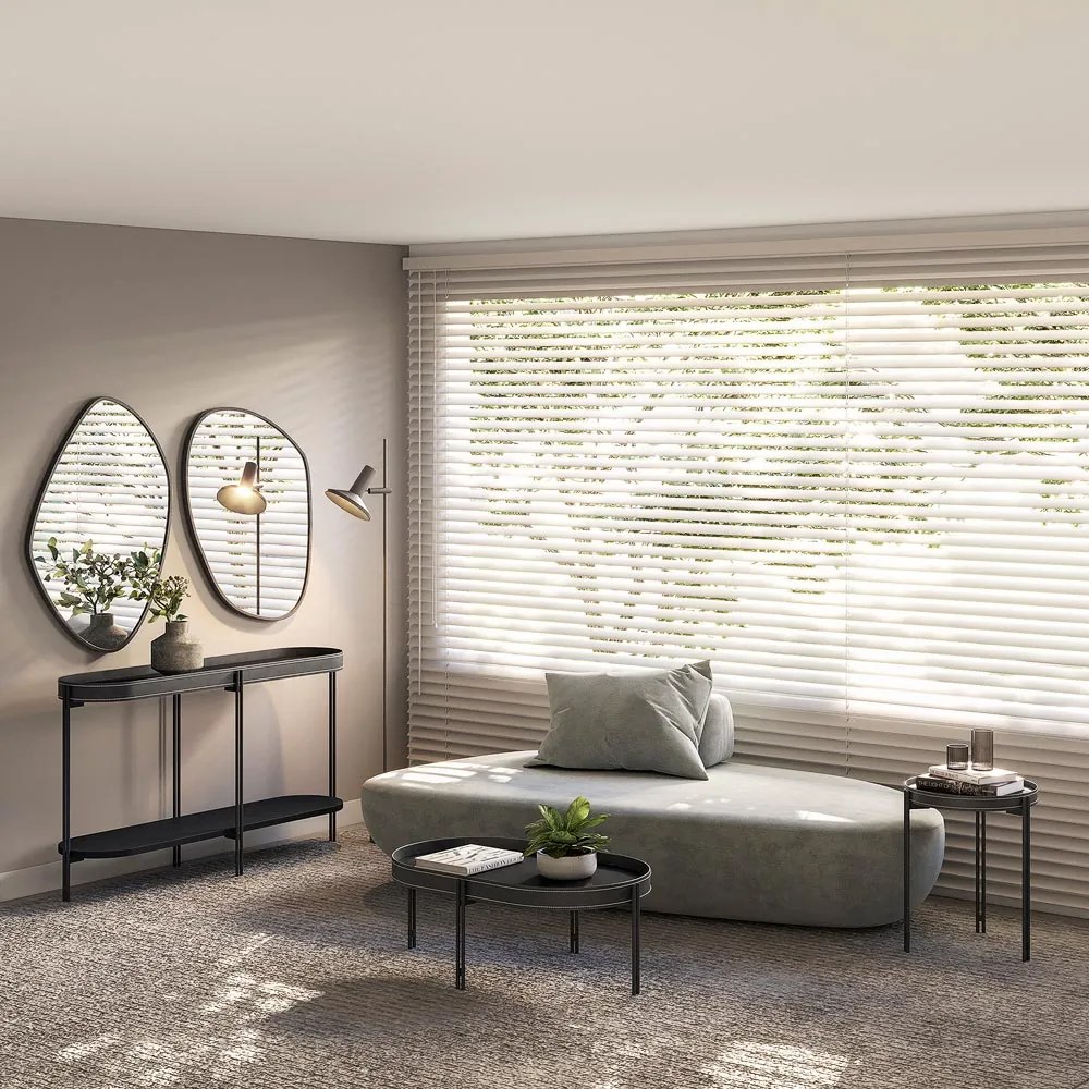 Aparador Decorativo Grimaldi Base Aço com Detalhe em Couro Preto G77 - Gran Belo