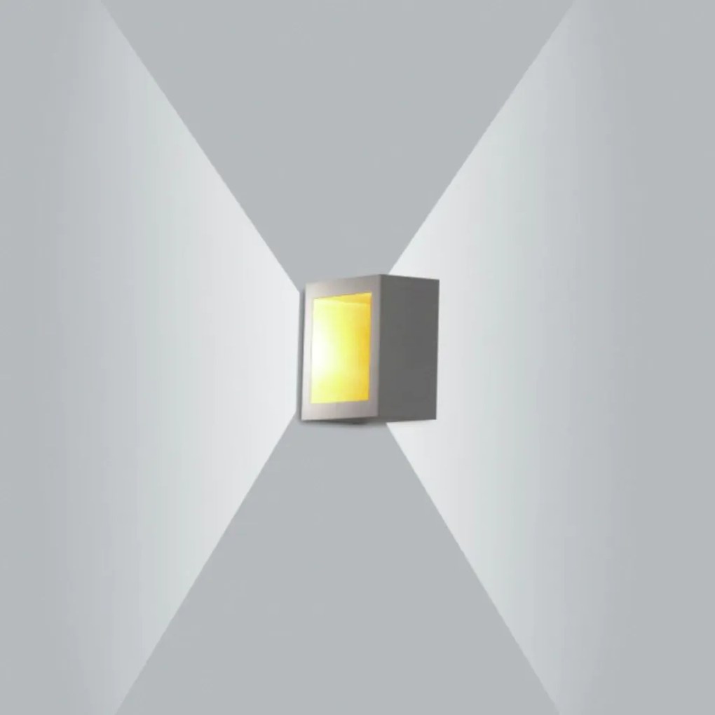 Arandela Puch Quadrada Interna 1Xpci Led 5W 10X5X10Cm | Usina 5744/10 (AO-F - Azul Oceano Fosco, 220V)