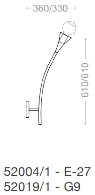 Arandela Jazz Single 11X61X36Cm 1Xe27 - Usina 52004/1 (AO-F - Azul Oceano Fosco)