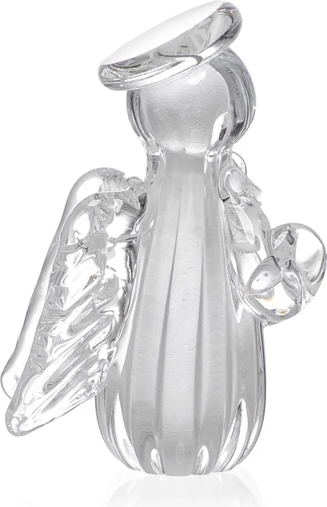 Mini Anjo Uriel Cristal Murano M Branco