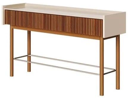 Aparador Abra Ripado Cor Off White 2 Gavetas 140cm - 79423 Sun House