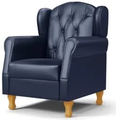 Kit 02 Poltronas de Amamentação Pés Madeira Lucy Z39 Sintético Azul Ma