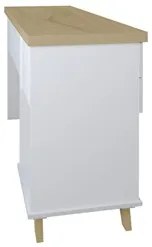 Mesa Escrivaninha 135cm Elai e Balcão 1 Porta 3 Gavetas Merano A06 Olm