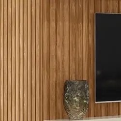 Kit 2 Placas Painel Ripado Decorativo 99cm Slat M20 Cinamomo - Mpozena