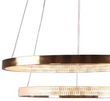 Pendente Oca Aros Duplo Ø60X4Cm / Ø40X4Cm Led 54W 3000K Bivolt | Bella... (Dourado)