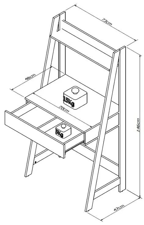 Escrivaninha Mesa Urban Com 1 Gaveta - Branco/castanho