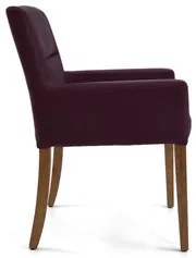 Kit 2 Poltronas Decorativas Base Madeira Angel Veludo C-292 Uva - Domi