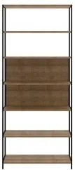 Estante Livreiro Steel Quadra 27809 6 Prateleiras Vermont Base Preta -