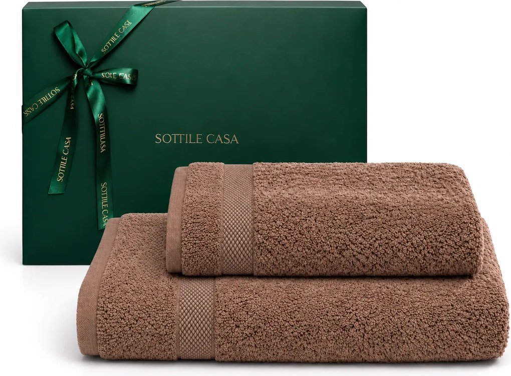 Jogo de Banho 2 pçs Trussardi 100% Algodão Doppia c/ Caixa de Presente Natal - Stelo Stelo