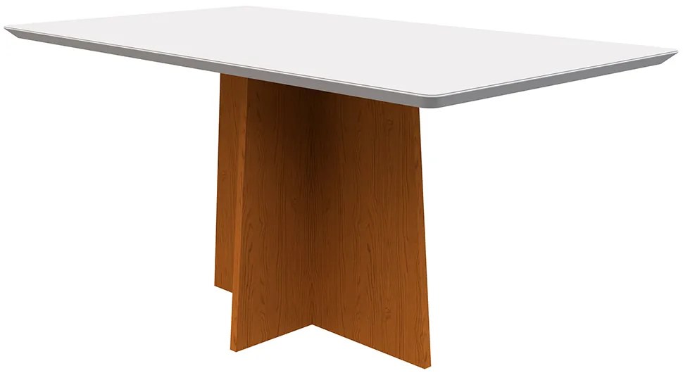 Mesa de Jantar Angra 160 cm Off White Base Ypê - D'Rossi