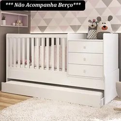 Cama Auxiliar Com Rodízios BB692 Branco - Completa Móveis