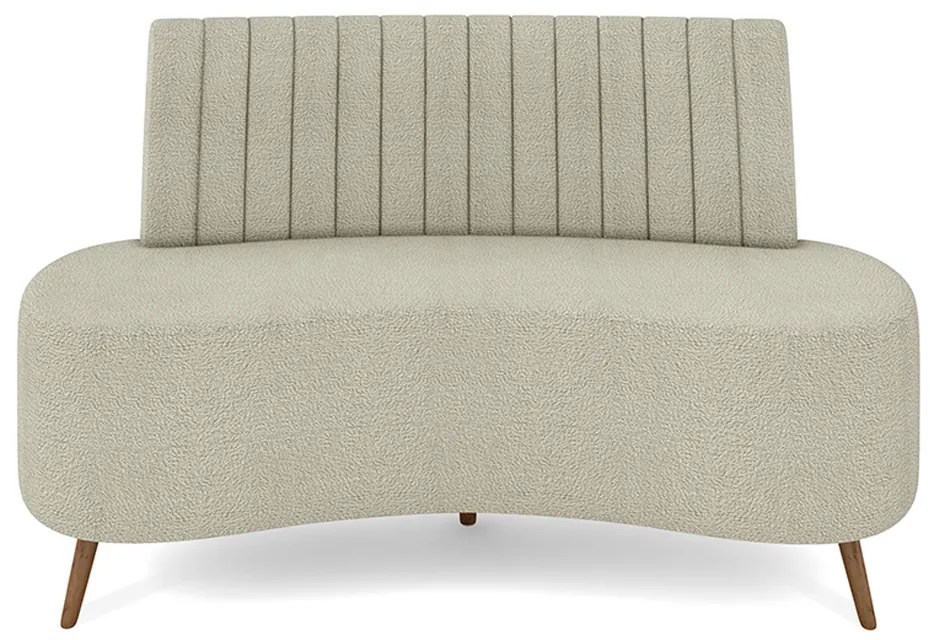 Sofá Living Decorativo 2 Lugares 1,35M Katara Bege Bouclê G33 - Gran Belo