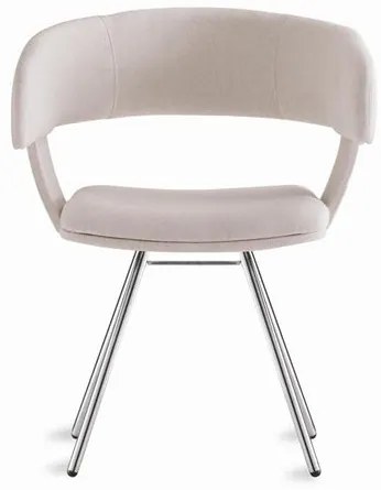 Cadeira Inhotim Assento Estofado Rustico Cru Base Cromada - 55876 Sun House