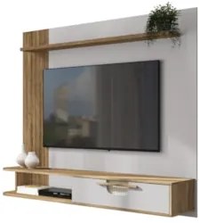Painel TV 65 Pol e Bancada Suspensa 161cm Malu Cinamomo/Off B02 - Mpoz