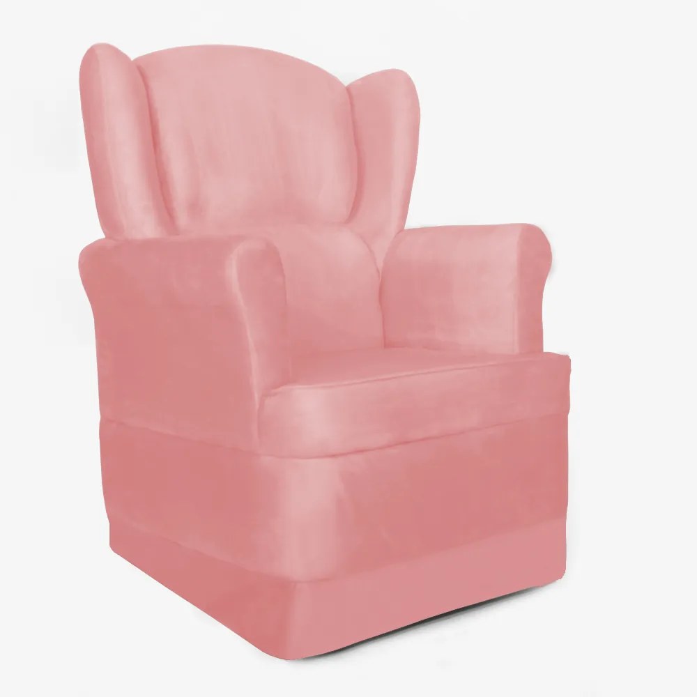 Poltrona Ana de Amamentação com Balanço Suede Rose