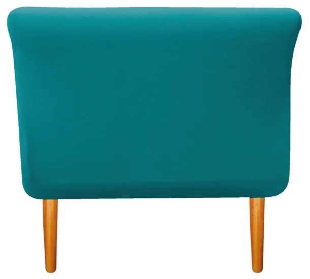 Recamier Estofado Ari 100 cm Solteiro Suede Azul Turquesa - ADJ Decor
