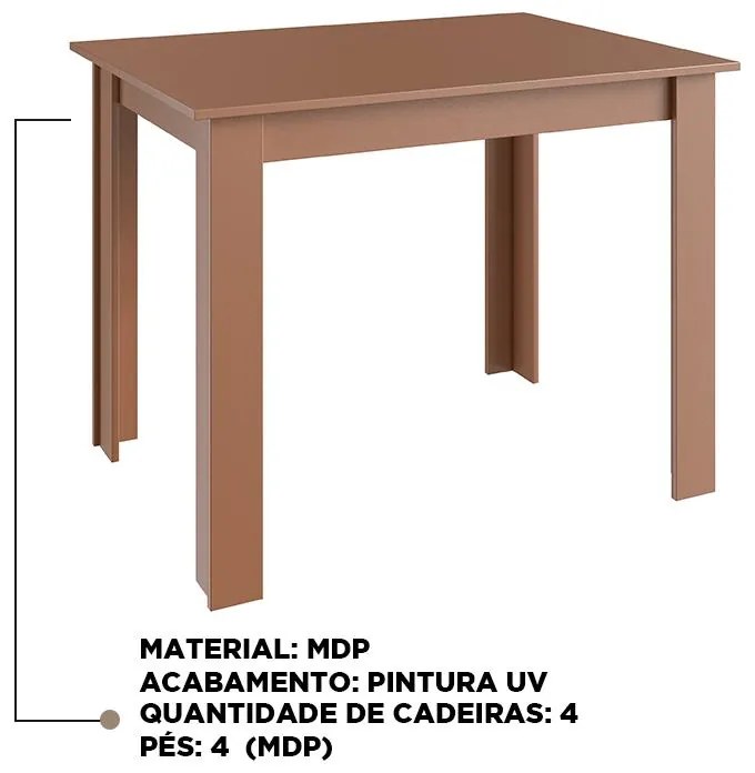 Mesa De Jantar Fixa Multiuso 100x70 Cm Em Mdp - Ceramic