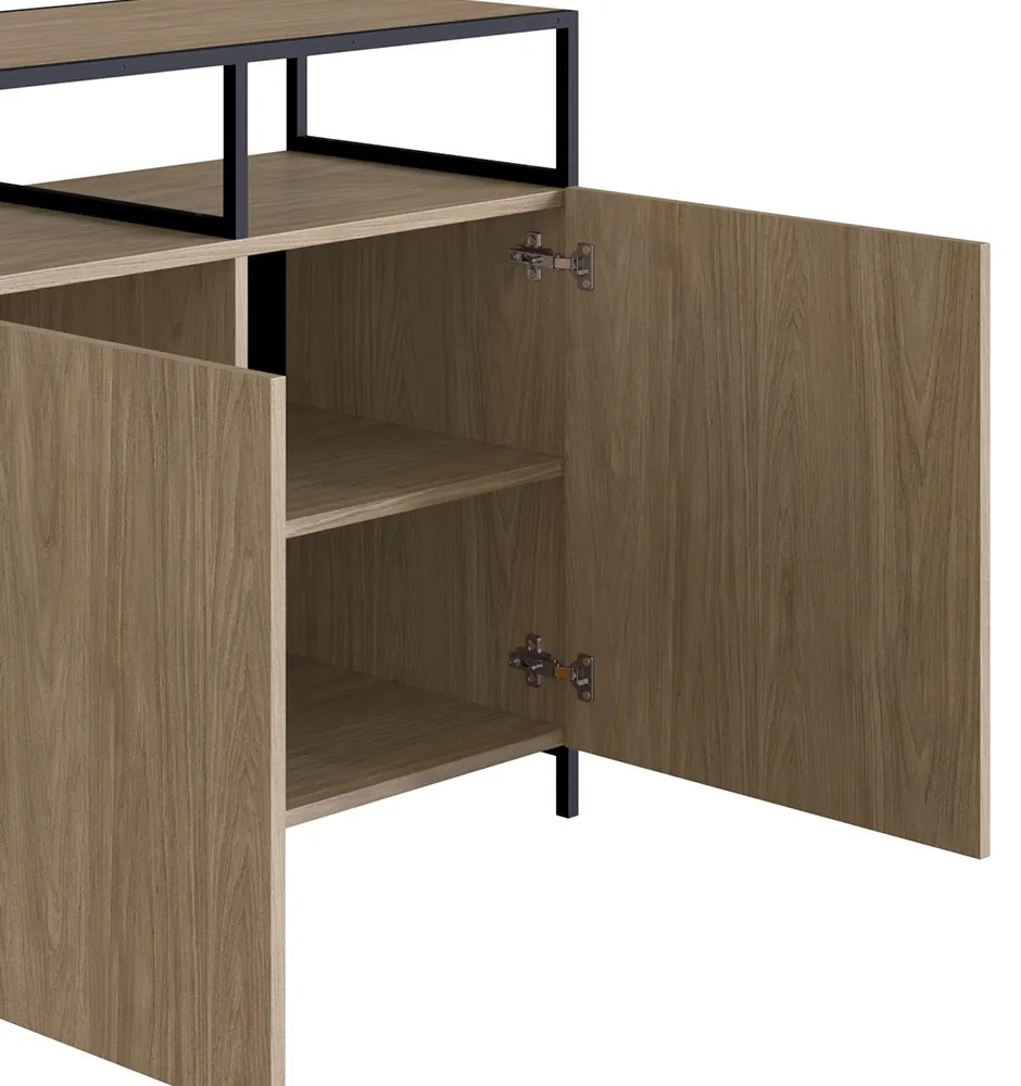 Buffet Bar Dinâmico New 135 cm Hanover e Preto - D'Rossi