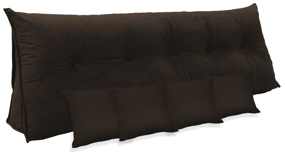 Kit Almofada Mel 1,00 + 4 Almofadas 40x40 Suede Marrom