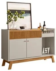 Buffet Aparador Para Sala 2 Portas 1 Gaveta Luke L06 Nature/Off White