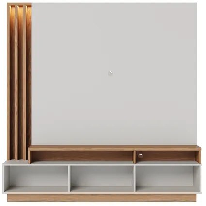 Home Theater Humaita Off White Matte/Freijó - Colibri Móveis