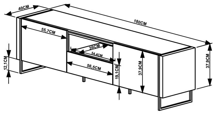 Rack Para Tv Sala Com 2 Prateleiras Em Mdf - Thassos Branco