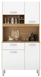 Kit Cozinha Compacta 4 Portas 1 Gaveta Malta D02 Amendola/Branco - Mpo
