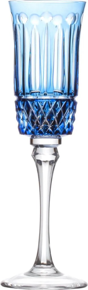 Taça de Cristal Lapidado P/ Champagne - Azul Claro - 69  Azul Claro - 69