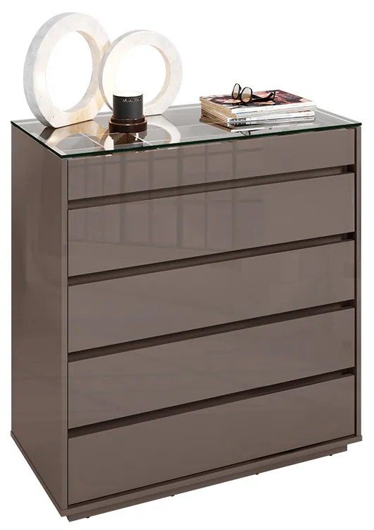 Cômoda Organizadora Ellie 5 Gavetas C02 - D'Rossi - Cinza Pérola