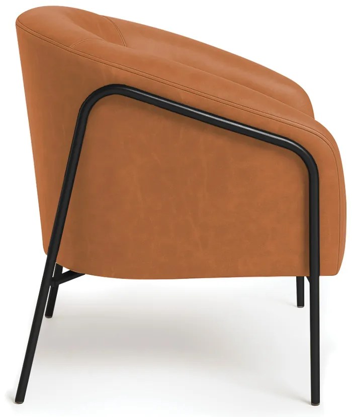 Poltrona Sala Industrial Alta Preto Stella Sintético PU D03 - D'Rossi - Whisky