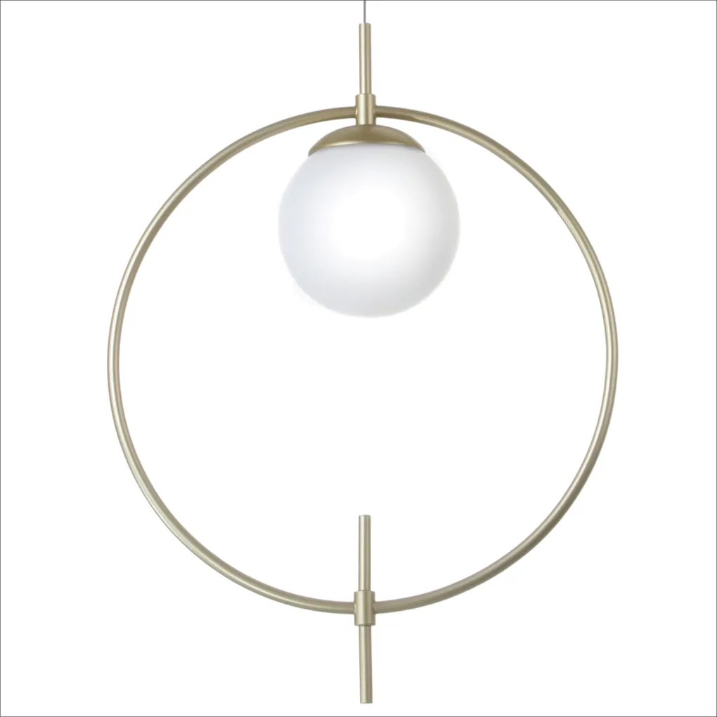 Pendente Cerchio 50,5X12X38Cm Metal Alumínio E Globo Ø12Cm 01Xg9 - Old... (ROSE FOSCO / COBRE BRILHO)