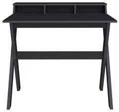 Escrivaninha Mesa para Computador Retrô 3 Nichos Itália Preto Artany