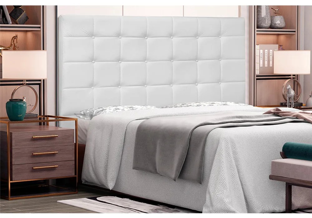 Cabeceira Verona Para Cama Box Queen 160 cm Corino - D'Rossi - Branco