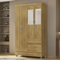 Guarda Roupa Solteiro 103cm Com Espelho Ideal Nature - Vila Rica