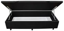 Base Box Baú para Cama Solteiro 88x188cm Liz S05 Sintético Preto - Mpo