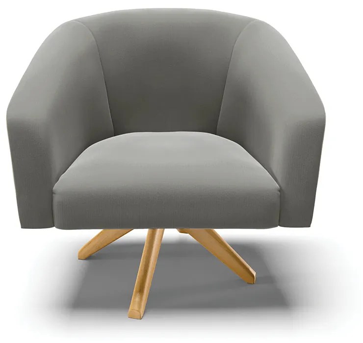 Poltrona Decorativa Giratória MA30 Kit 2 Stella Suede D03 - D'Rossi - Grafite