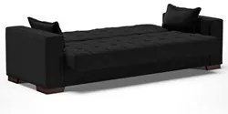 Sofá Cama para Sala de Estar Lisboa Linho Preto - Ibiza