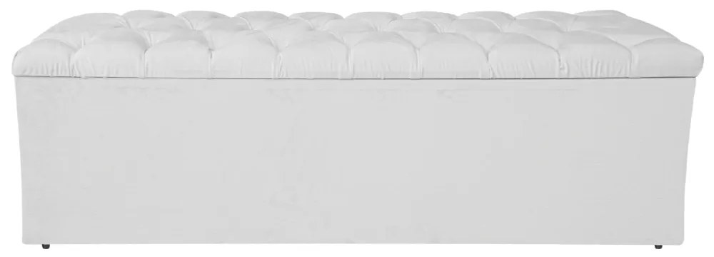 Calçadeira Estofada Liverpool 140 cm Casal Corano Branco - ADJ Decor