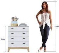 Cômoda Infantil 4 Gavetas 71cm Favo de Mel 003 Branco - Completa Móvei