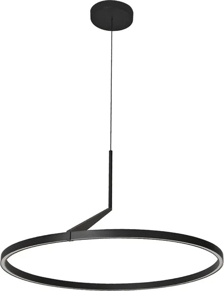 Pendente Led Dimerizavel Aluminio 43W 3000K Circle - PRETO