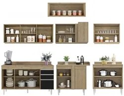 Armário de Cozinha Modulado de Canto 7 Peças CP23 Balcão com Tampo Cas