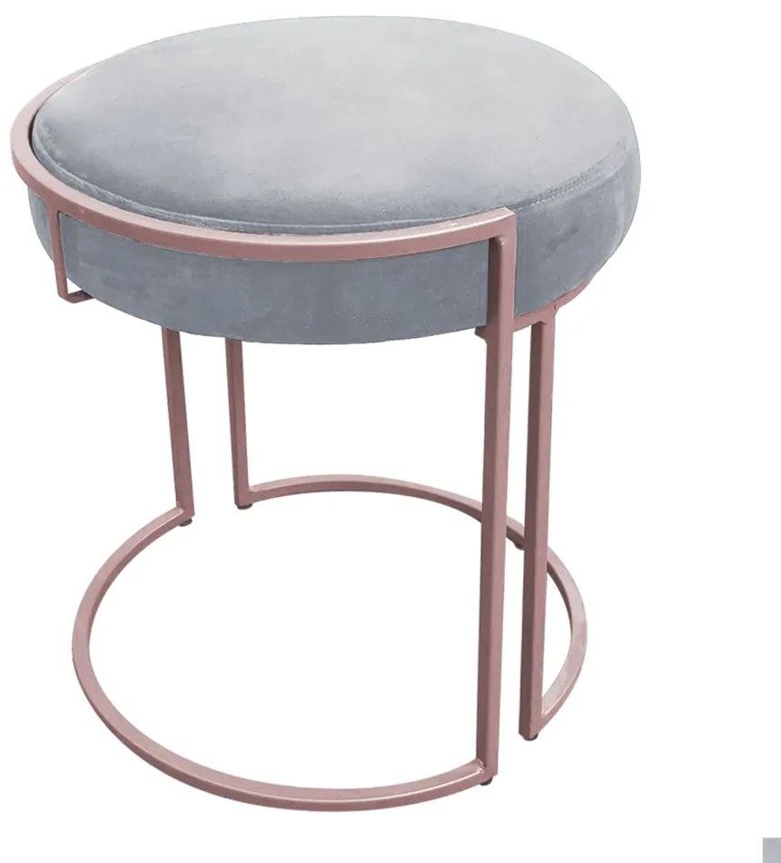 KIT 02 PUFF LOVE SUEDE BASE ROSE DROSSI - Cinza