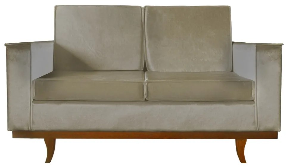 Sofá Dubai 2 Lugares Decorativo 1,50 m Sala Veludo Nude