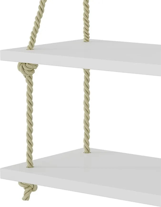 Prateleira Erva Doce C/ Corda em Sisal Branco