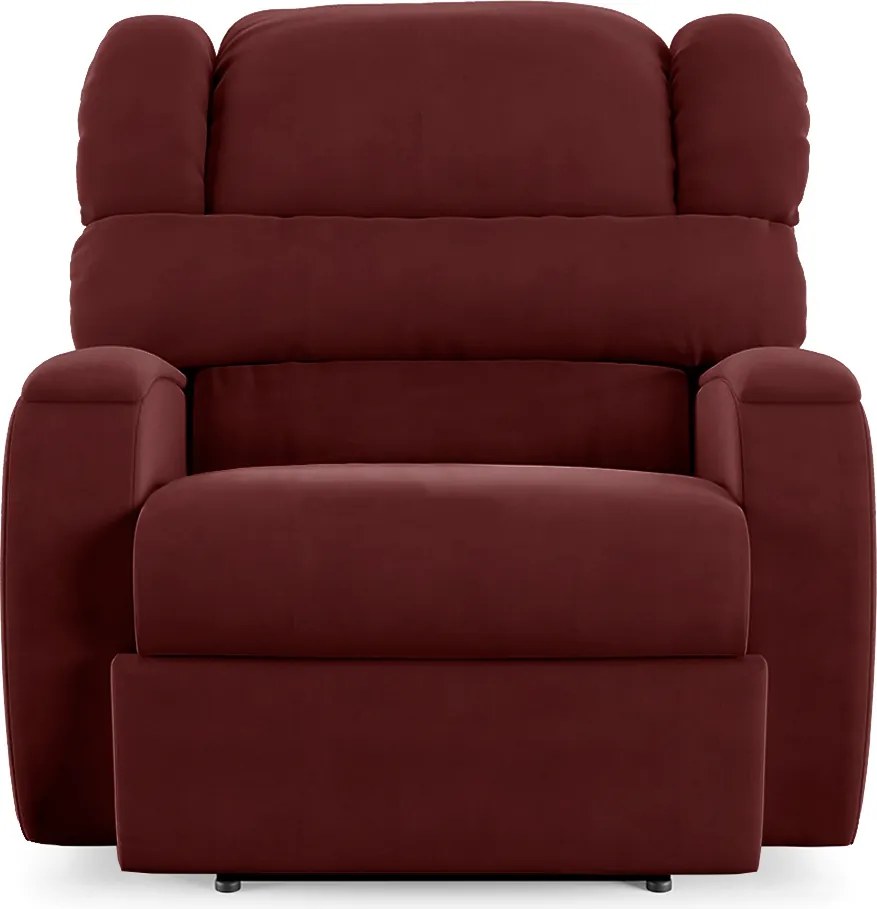 Poltrona do Papai Sala de Cinema Reclinável Kylie Power Elétrica Veludo Vermelho G23