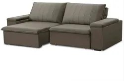 Sofá Retrátil Reclinável 3 Lugares 225cm Baluart F05 Veludo Castor - M