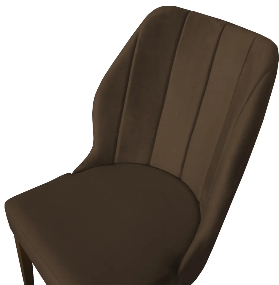 Kit 6 Cadeiras De Jantar Safira Suede Marrom